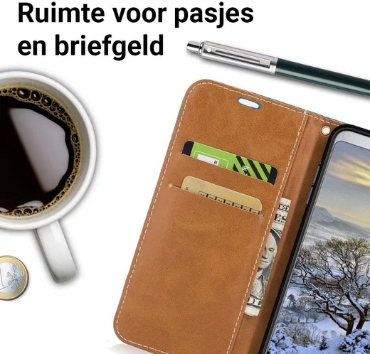 Samsung Galaxy A8 (2018) Two-Tone Portemonnee Hoesje Blauw afbeelding 4