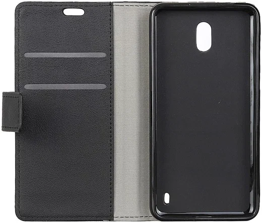 Nokia 2 Portemonnee Hoesje Zwart afbeelding 1