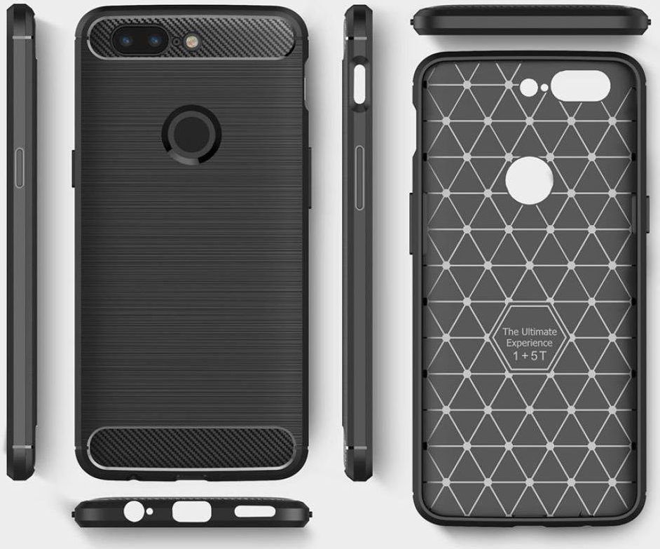 OnePlus 5T Geborsteld TPU Hoesje Blauw afbeelding 4