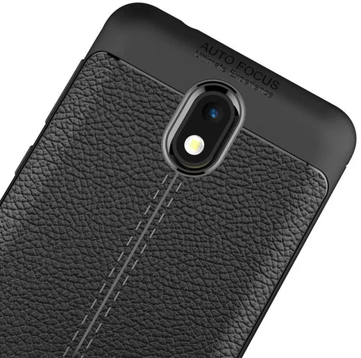 Nokia 2 Hoesje met Kunstleer Coating Zwart afbeelding 5