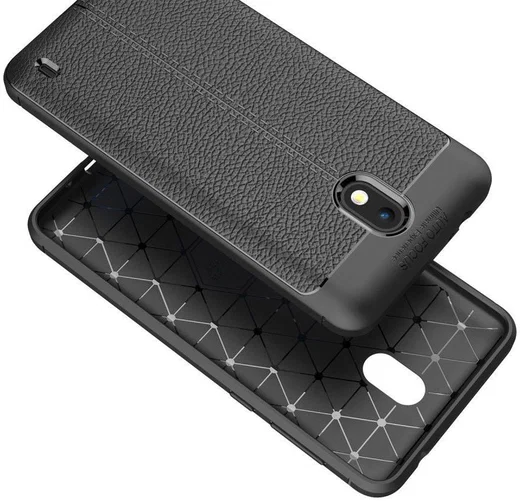 Nokia 2 Hoesje met Kunstleer Coating Zwart afbeelding 6