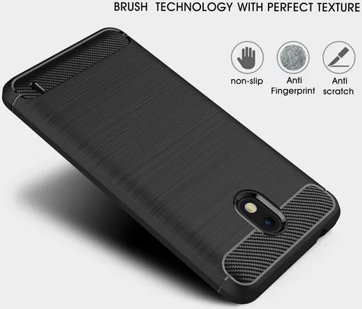 Nokia 2 Geborsteld TPU Hoesje Zwart afbeelding 6