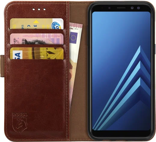 Rosso Element Samsung Galaxy A8 (2018) Hoesje Book Cover Bruin afbeelding 1