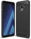 Samsung Galaxy A8 (2018) Geborsteld TPU Hoesje Zwart afbeelding 1