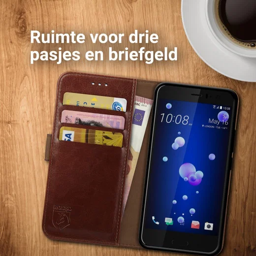 Rosso Element  HTC U11 Life Hoesje Book Cover Bruin afbeelding 8