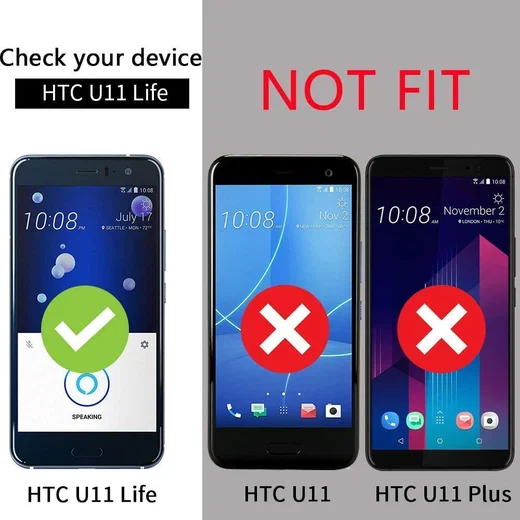 HTC U11 Life Hoesje Armor Backcover Transparant Zwart afbeelding 4
