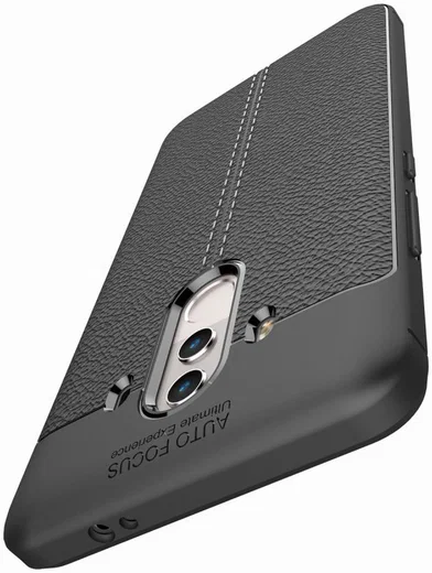 Huawei Mate 10 Pro Hoesje TPU met Leren Textuur Zwart afbeelding 10