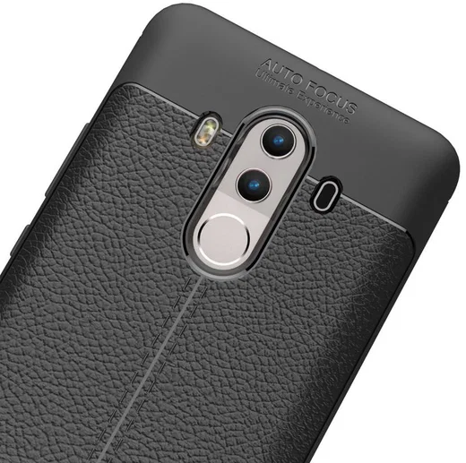 Huawei Mate 10 Pro Hoesje TPU met Leren Textuur Zwart afbeelding 7