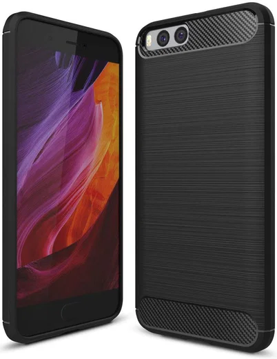 Xiaomi Mi 6 Geborsteld TPU Hoesje Zwart afbeelding 1