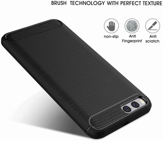 Xiaomi Mi 6 Geborsteld TPU Hoesje Zwart afbeelding 6