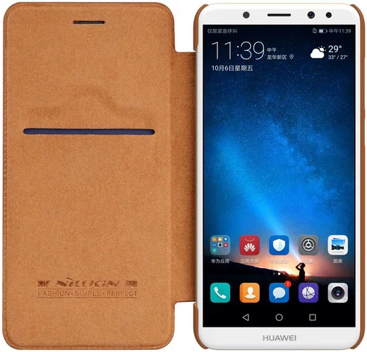 Nillkin Qin Series Flip Hoesje Huawei Mate 10 Lite Bruin afbeelding 2