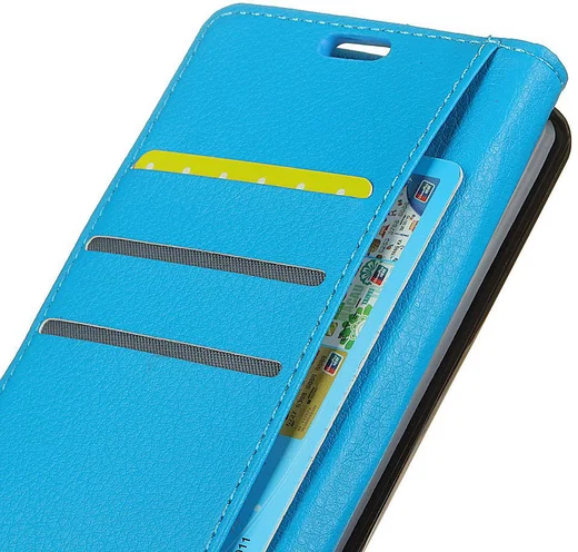 Lederen WileyFox Swift 2X hoesje met kaarthouder Blauw afbeelding 4