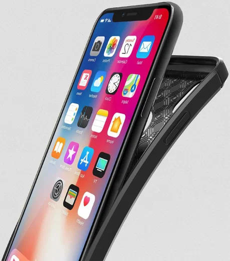 Apple iPhone X Rugged Armor Brushed TPU Hoesje Zwart afbeelding 3