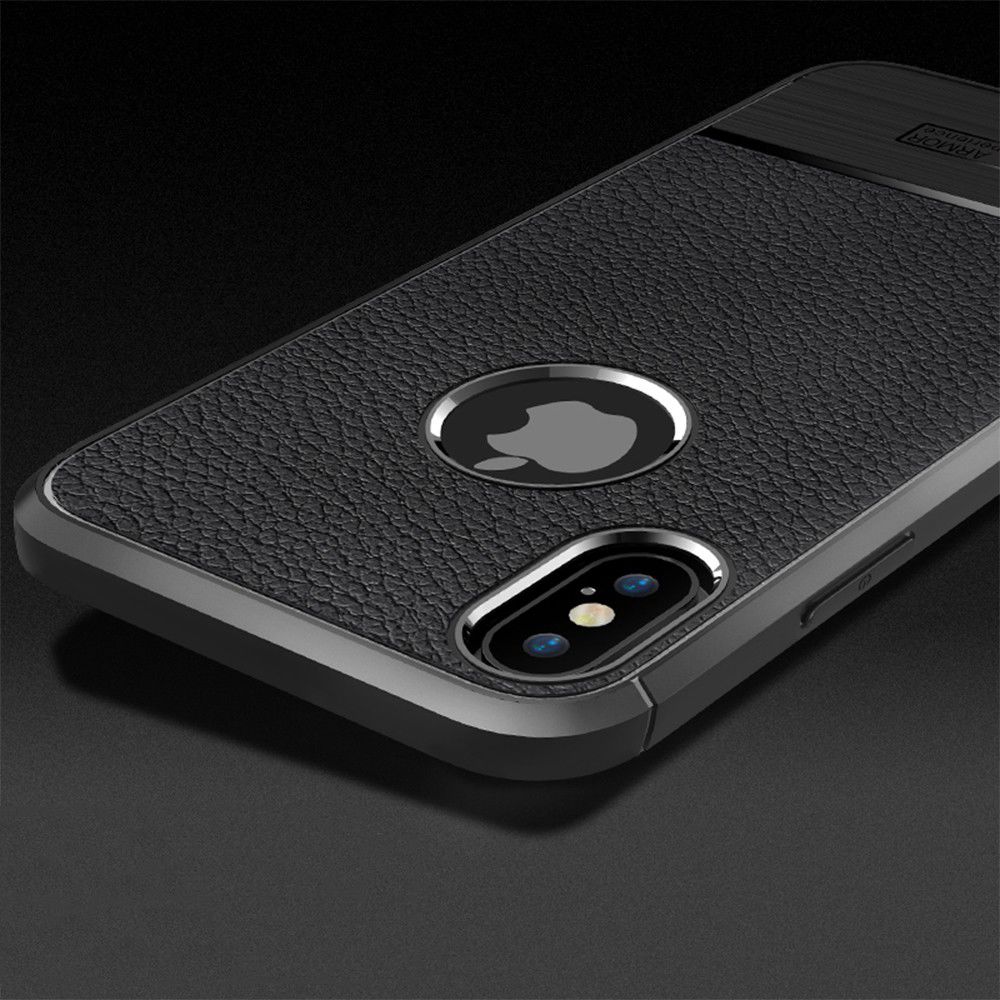 Apple iPhone X Rugged Armor Brushed TPU Hoesje Zwart afbeelding 5