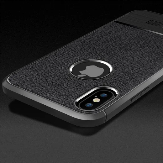 Apple iPhone X Rugged Armor Brushed TPU Hoesje Zwart afbeelding 5