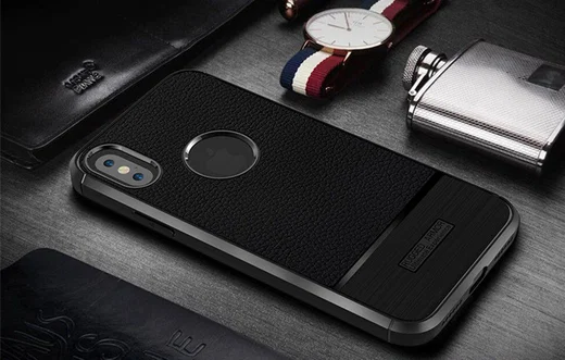 Apple iPhone X Rugged Armor Brushed TPU Hoesje Zwart afbeelding 9