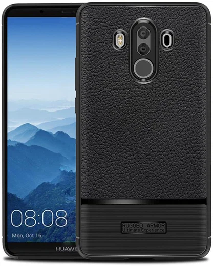 Huawei Mate 10 Pro Rugged Armor Brushed TPU Hoesje Zwart afbeelding 1