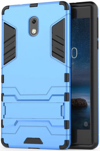 Nokia 3 Hybride Hoesje Blauw afbeelding 2