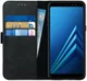 Rosso Deluxe Samsung Galaxy A8 (2018) Hoesje Echt Leer Book Case Zwart afbeelding 1