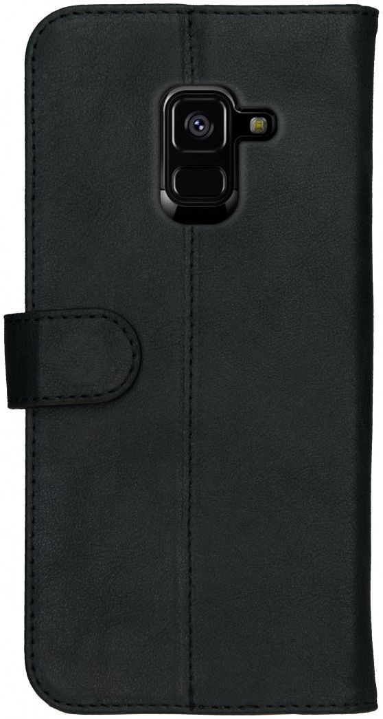 Rosso Deluxe Samsung Galaxy A8 (2018) Hoesje Echt Leer Book Case Zwart afbeelding 10