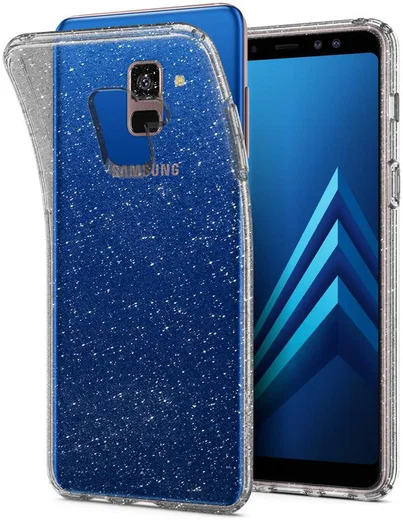 Spigen Liquid Crystal Glitter Samsung Galaxy A8 (2018) Hoesje Transpar afbeelding 1
