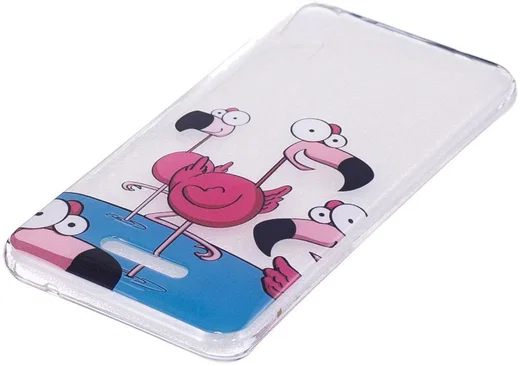 Wiko Lenny 4 Transparant TPU Hoesje met Flamingo Opdruk afbeelding 2