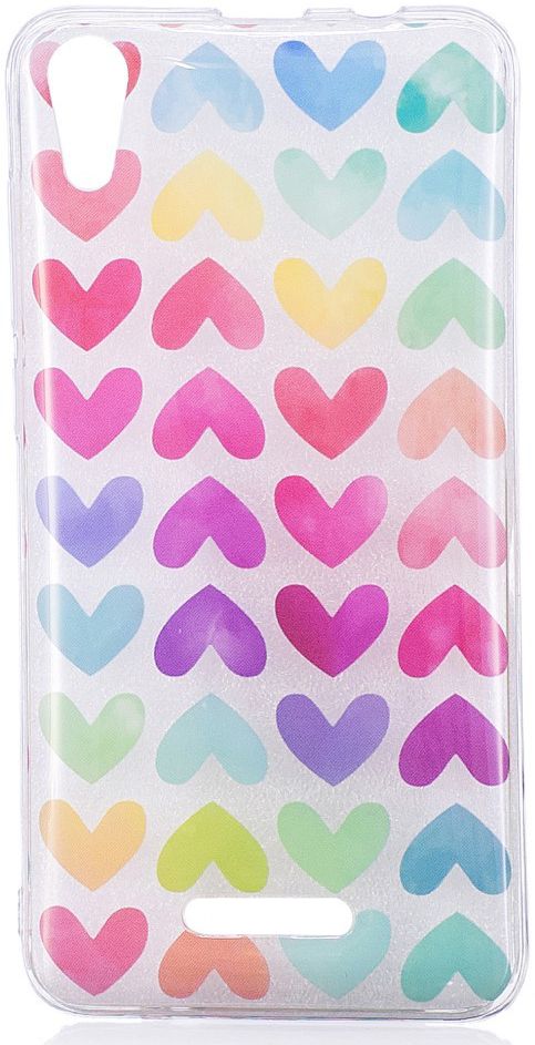 Wiko Lenny 4 Transparant TPU Hoesje met Hartjes Opdruk afbeelding 1