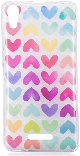 Wiko Lenny 4 Transparant TPU Hoesje met Hartjes Opdruk afbeelding 1