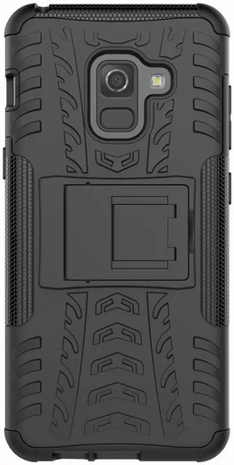 Samsung Galaxy A8 (2018) Hybride Kickstand Hoesje Zwart afbeelding 5
