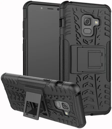 Samsung Galaxy A8 (2018) Hybride Kickstand Hoesje Zwart afbeelding 6