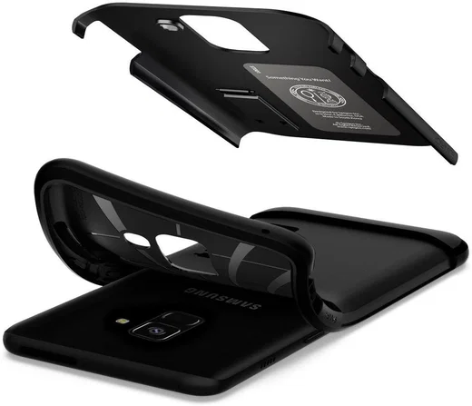 Spigen Slim Armor Hoesje Samsung Galaxy A8 (2018) Black afbeelding 3
