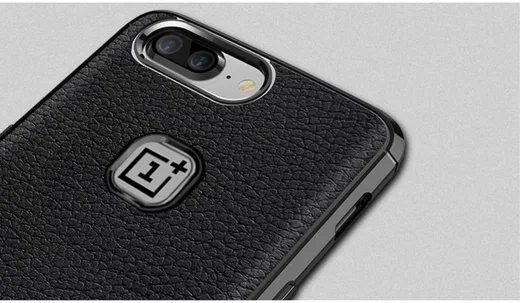 OnePlus 5 Hoesje TPU Met Leren Textuur Zwart afbeelding 5