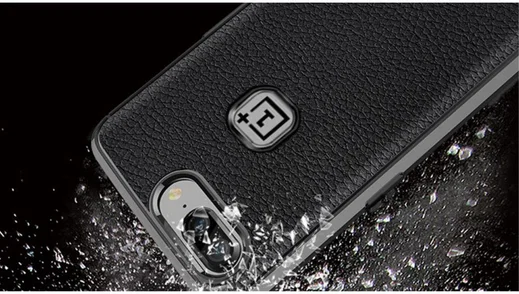 OnePlus 5 Hoesje TPU Met Leren Textuur Zwart afbeelding 6