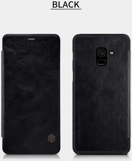 Nillkin Qin Series Flip Hoesje Samsung Galaxy A8 (2018) Zwart afbeelding 7