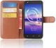 Alcatel U5 4G Portemonnee Hoesje met Lychee Textuur Bruin afbeelding 1