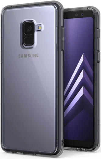 Ringke Fusion Samsung Galaxy A8 2018 Hoesje Doorzichtig Smoke Black afbeelding 1