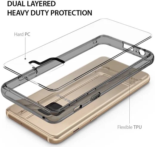 Ringke Fusion Samsung Galaxy A8 2018 Hoesje Doorzichtig Smoke Black afbeelding 6