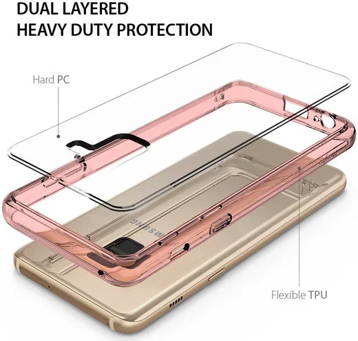 Ringke Fusion Samsung Galaxy A8 2018 Hoesje Doorzichtig Rose Gold afbeelding 6