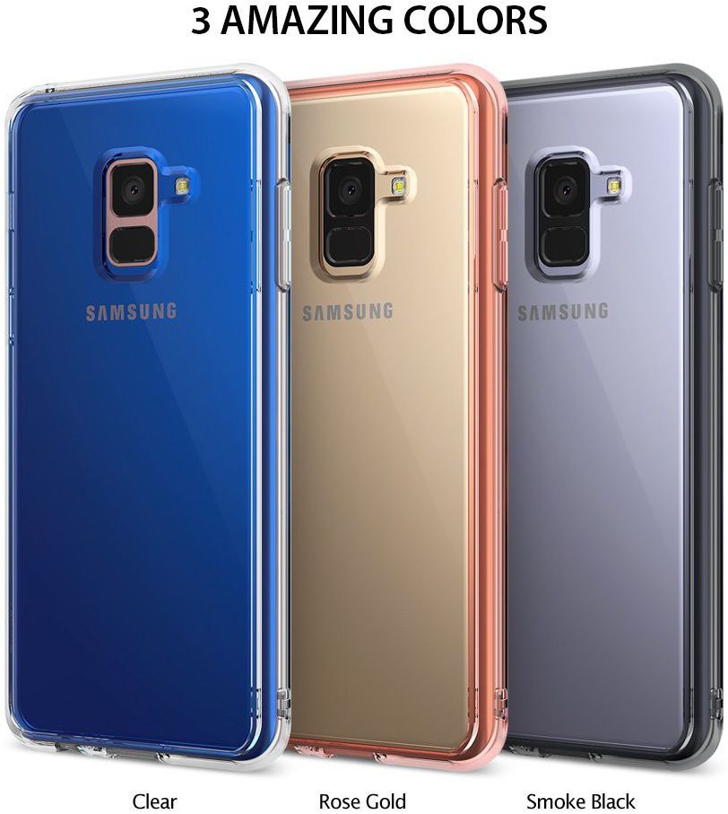 Ringke Fusion Samsung Galaxy A8 2018 Hoesje Doorzichtig Rose Gold afbeelding 9