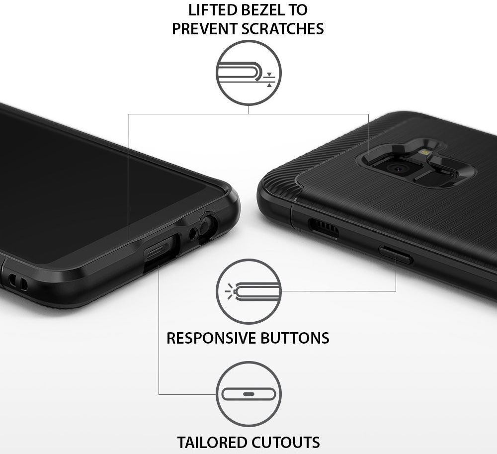 Ringke Onyx Samsung Galaxy A8 2018 Rugged Hoesje Zwart afbeelding 3