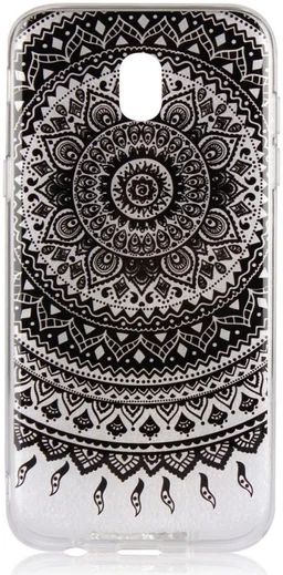 Samsung Galaxy J7 (2017) TPU Hoesje met Mandala Opdruk Zwart afbeelding 1