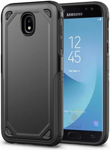 Samsung Galaxy J7 (2017) Stevig Hybride Hoesje Zwart afbeelding 1
