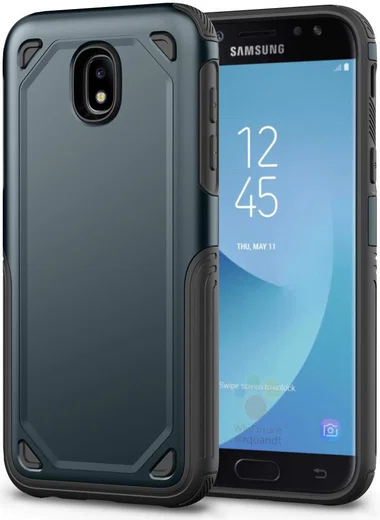 Samsung Galaxy J7 (2017) Stevig Hybride Hoesje Blauw afbeelding 1