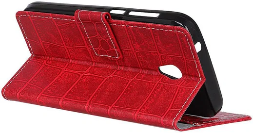 Alcatel U5 HD Portemonnee Hoesje Krokodil Structuur Rood afbeelding 3