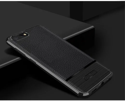 Honor View 10 Hoesje TPU Met Leren Textuur Zwart afbeelding 9