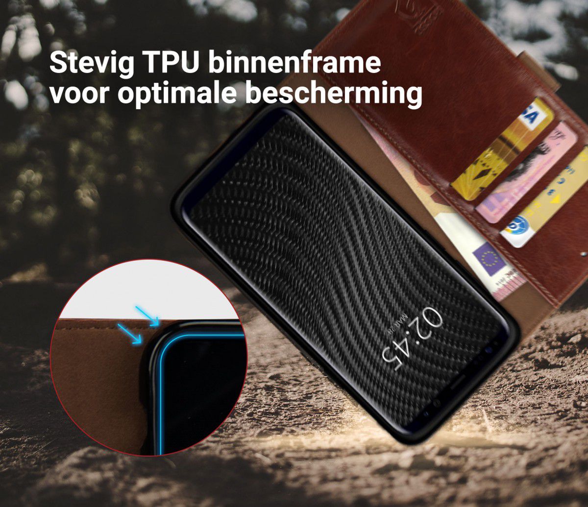 Rosso Element Samsung Galaxy S9 Hoesje Book Cover Bruin afbeelding 6
