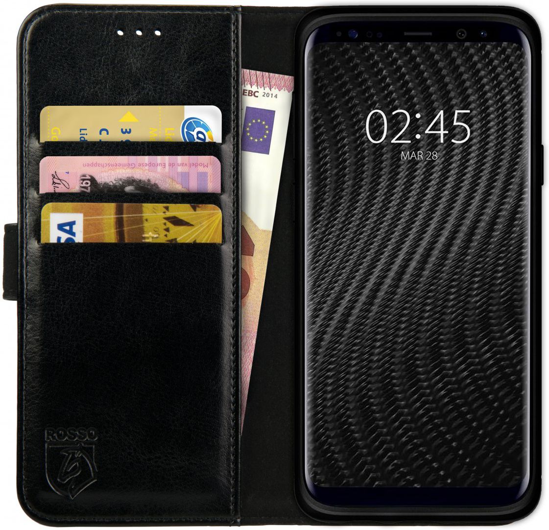 Rosso Element Samsung Galaxy S9 Plus Hoesje Book Cover Zwart afbeelding 1