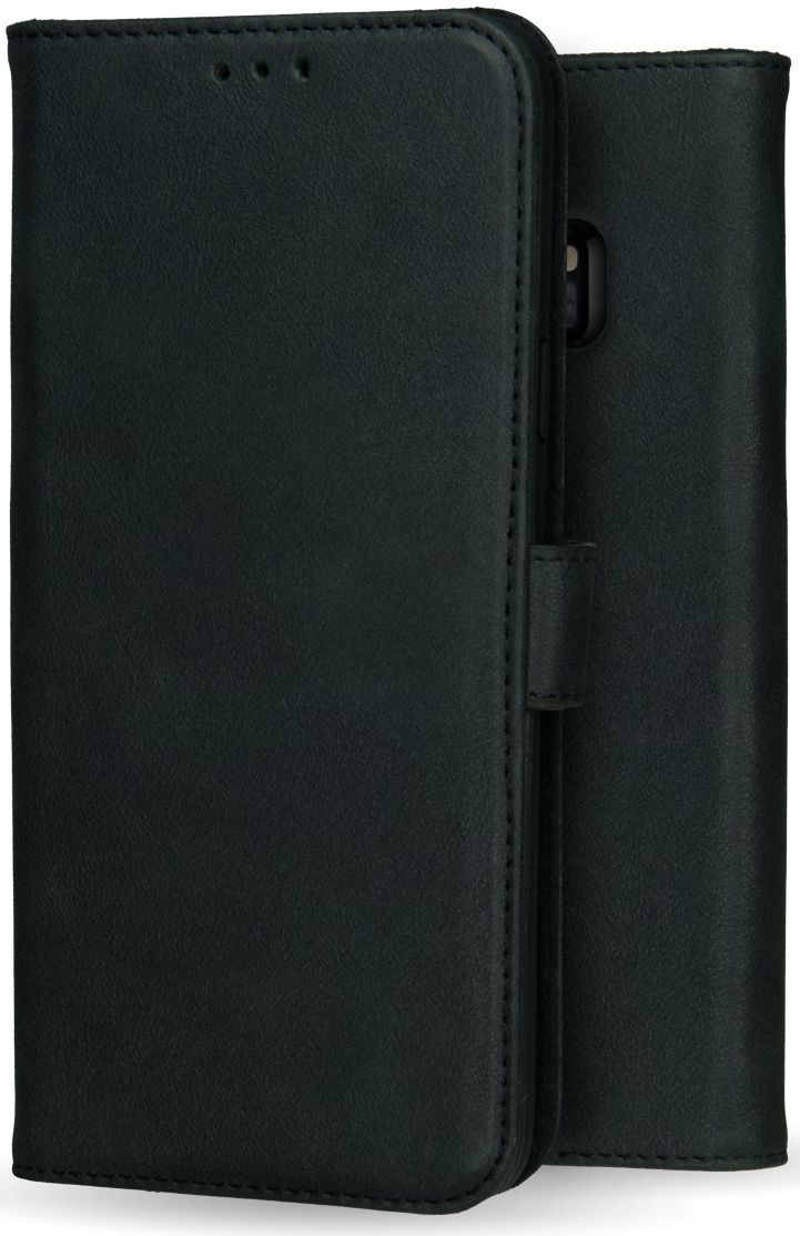 Rosso Deluxe Samsung Galaxy S9 Hoesje Echt Leer Book Case Zwart afbeelding 2