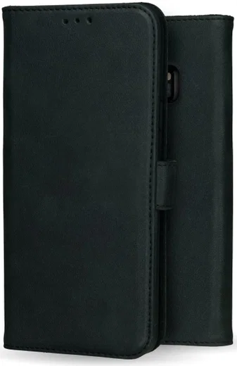 Rosso Deluxe Samsung Galaxy S9 Hoesje Echt Leer Book Case Zwart afbeelding 2