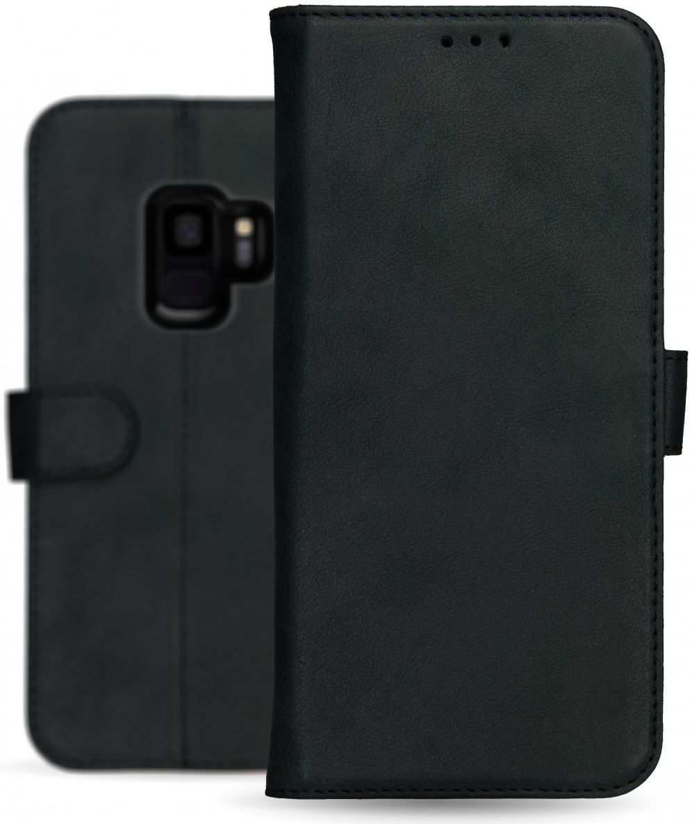 Rosso Deluxe Samsung Galaxy S9 Hoesje Echt Leer Book Case Zwart afbeelding 14